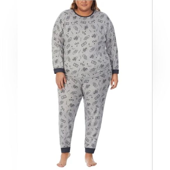 NWT Harry Potter Wizarding World 2pc Long Sleeve Jogger Lounge Pajama Set, Sz 3X - Picture 3 of 5